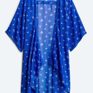 Crochet Trim Kimono in Cobalt, size M